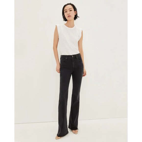 Veronica Beard Leena Bootcut Raw Hem Jeans in Washed Onyx - Picture 1 of 8